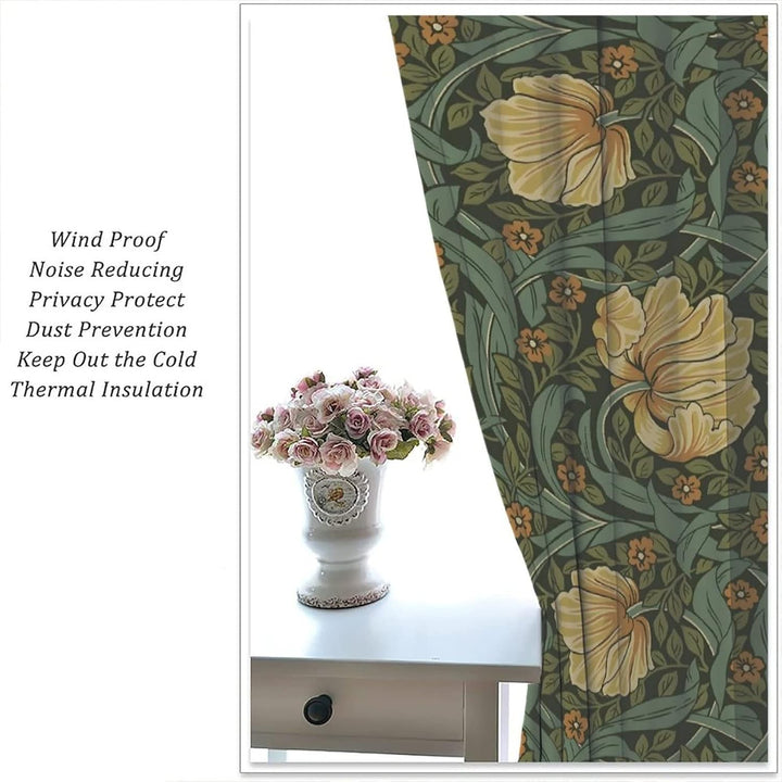 JESTRONRY Vorhänge im Vintage-Stil, Blumenmuster, für Wohnzimmer, Fensterbehandlungen, Schlafzimmer,