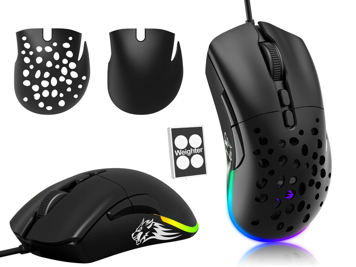 Mäuse D19 Wired Gaming Maus für Laptop, programmierbare Hintergrundbeleuchtung Maus 7 -Tasten, Mauss