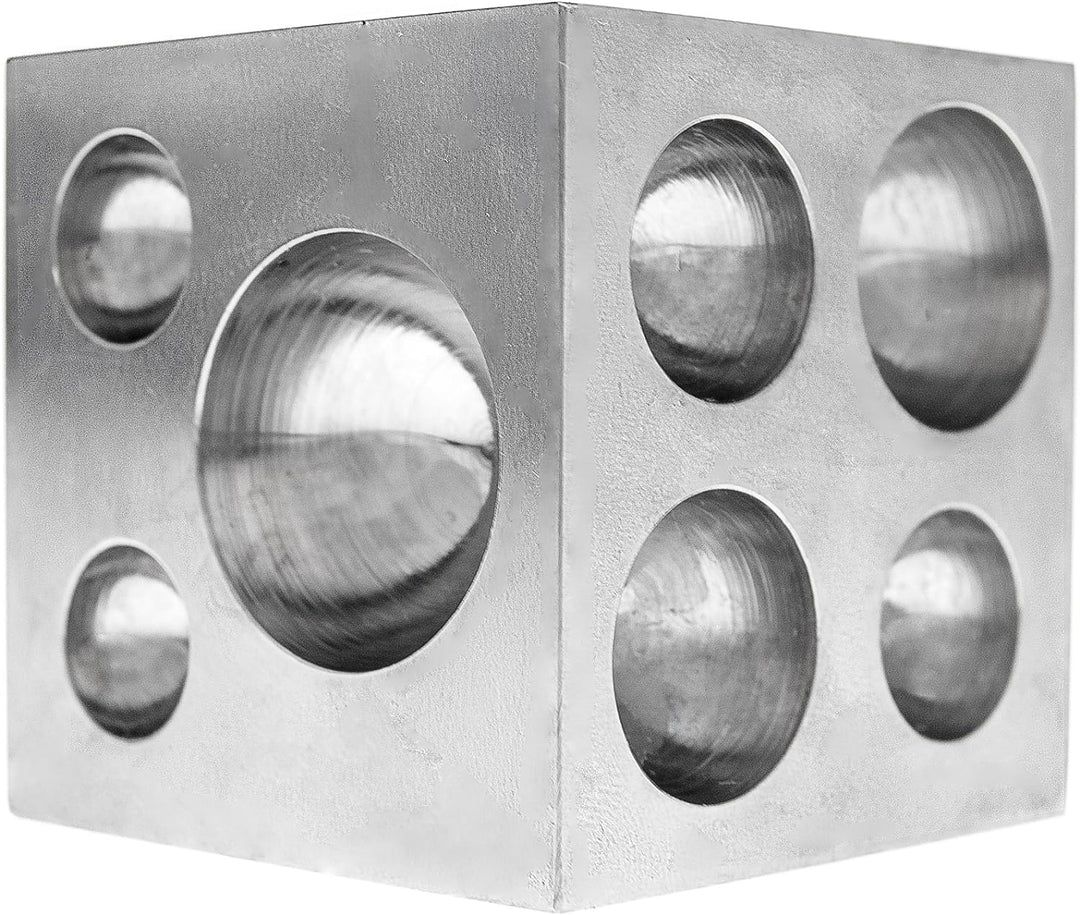 SE JT3403DS Klotzblock mit polierten Hartstahl-Hohlräumen, 5,1 x 5,1 x 5,1 cm 2 x 2 x 2", 2 x 2 x 2"