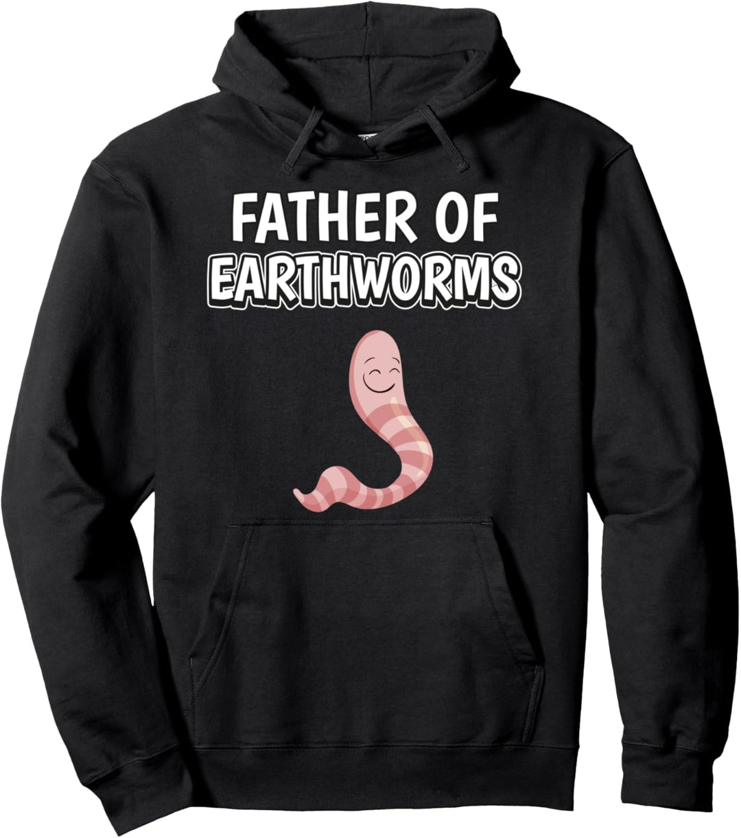 Herren Jungen Father Of Earthworms Papa Vatertag Regenwurm Pullover Hoodie