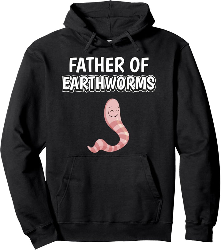 Herren Jungen Father Of Earthworms Papa Vatertag Regenwurm Pullover Hoodie
