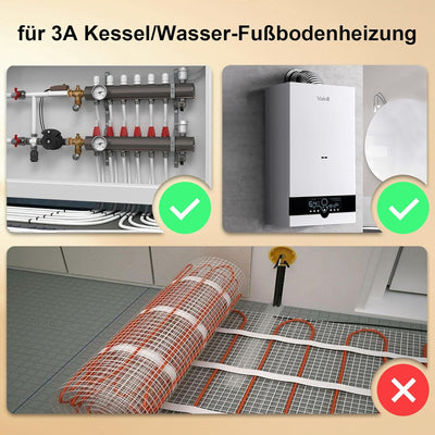 KETOTEK Smart Thermostat WiFi für Wasser/Gas Boiler 3A Kompatibel mit Alexa Echo/Google Home/Tuya, P