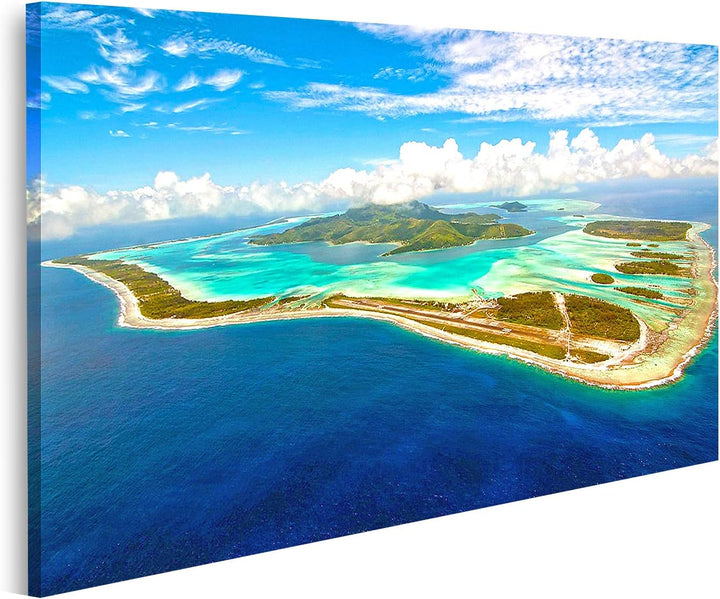 islandburner Bild auf Leinwand Bora Bora Insel Bilder Wandbilder Poster, 80L x 40B cm