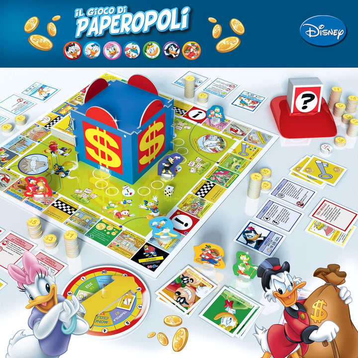 Lisciani Giochi - Disney Paperopoli, Unternehmen in Box, Spielplaner, Charakter, 21 Schlüsselkarten,