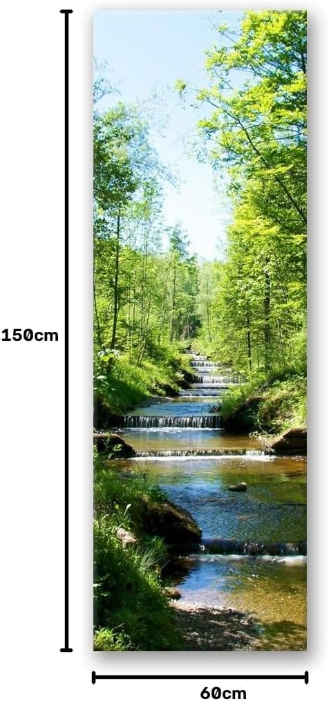 Feeby Vlies Leinwandbild Kaskaden-Wasserfall 60x150 cm Wand Bild Kunstdruck Deko Wohnzimmer Wohnungs