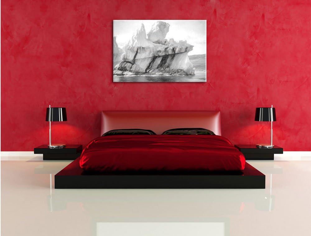 Pixxprint gigantischer Eisberg Kunst als Leinwandbild/Grösse: 100x70 / Wandbild/Kunstdruck/fertig be