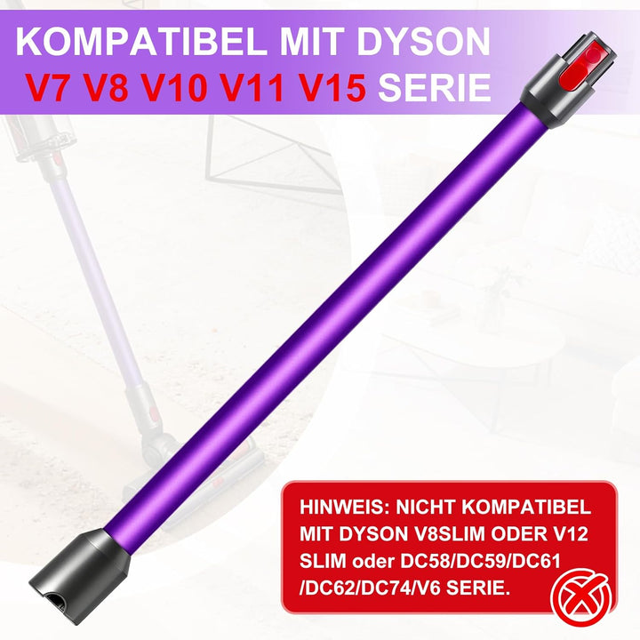 72cm Verlängerungsrohr +Weisser Gänsekopfpinsel,Kompatibel mit Dyson V7 V8 V10 V11 V15, Schnellwechs