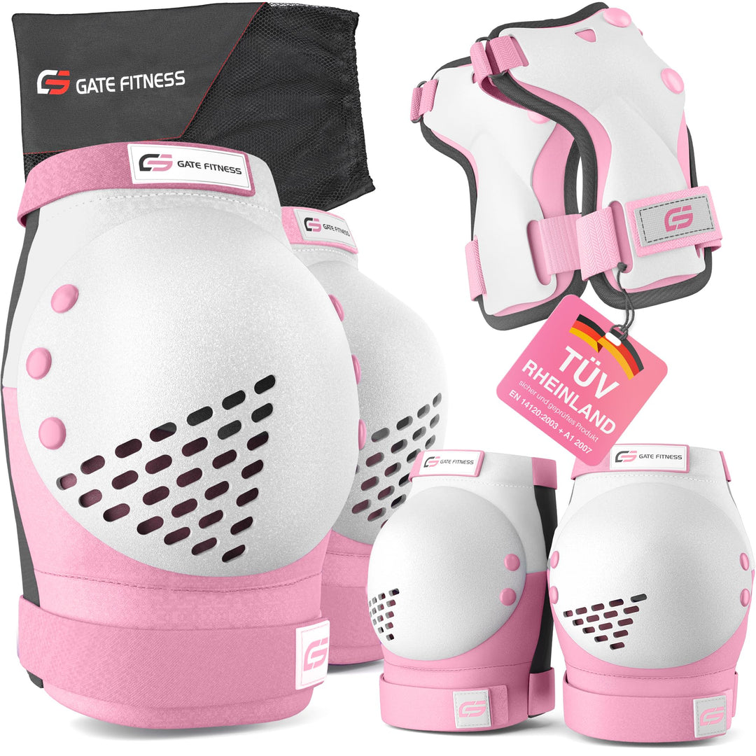 GATE FITNESS® Protektoren Set für Kinde &amp; Erwachsene - Schutzausrüstung Set [6 Teilen] Knieschützer