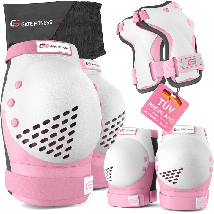 GATE FITNESS® Protektoren Set für Kinde &amp; Erwachsene - Schutzausrüstung Set [6 Teilen] Knieschützer