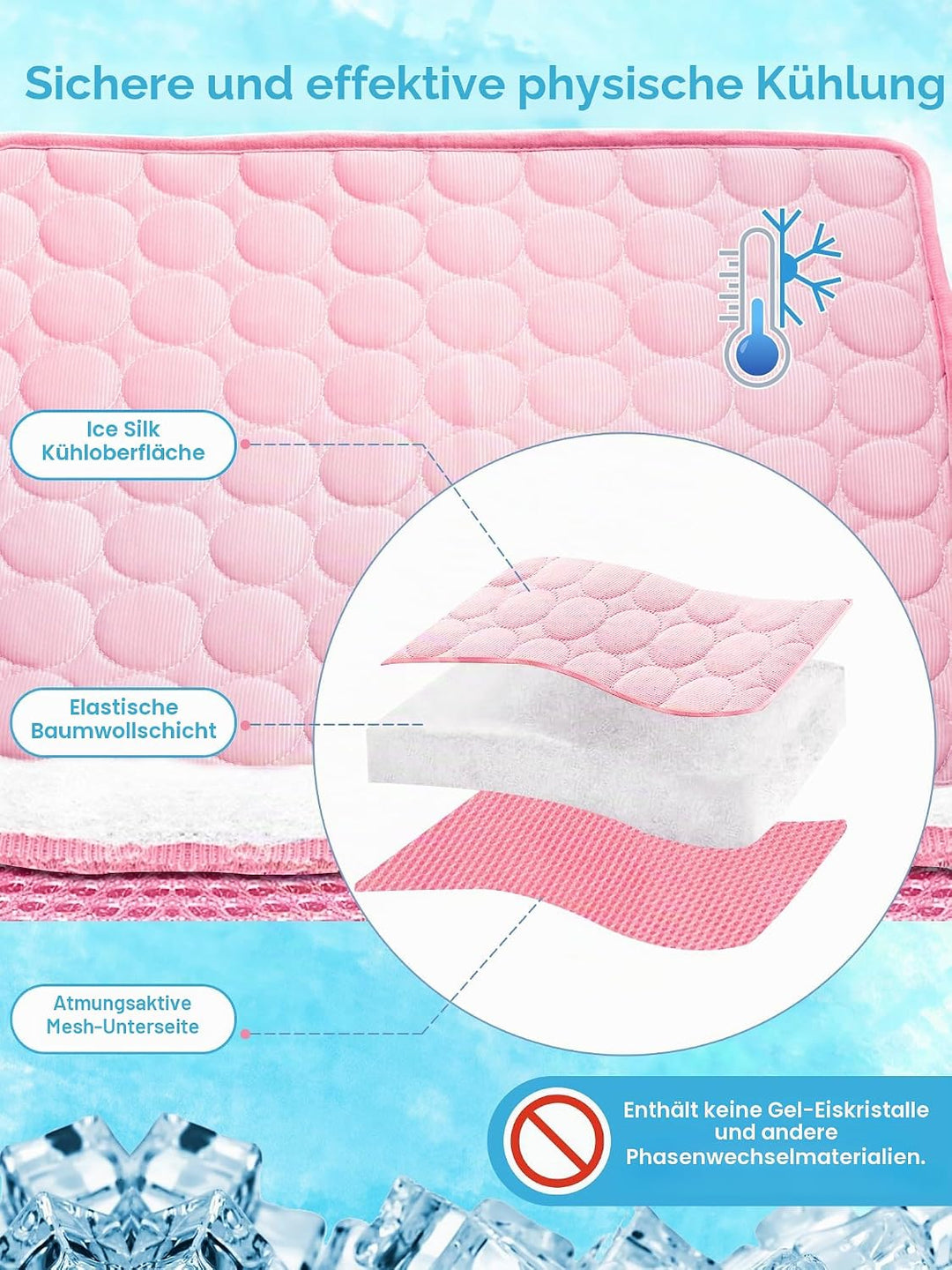 Pet Kühlmatte Cool Matte für Hunde ungiftig Ice Seide Material Hundematte Geben Ihrem Hund oder Katz