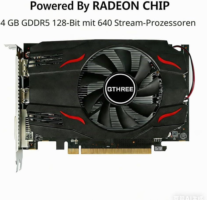 QTHREE Radeon RX 550 Grafikkarte, 4G D5 128-bit, DisplayPort HDMI DVI-D, PCI Express x8, Desktop Gam