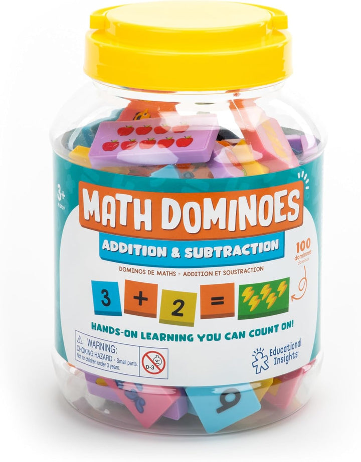 Learning Resources Mathe-Dominos - Addition & Subtraktion, ab 3 Jahren, Mathe-Spiele für Kinder, Zah