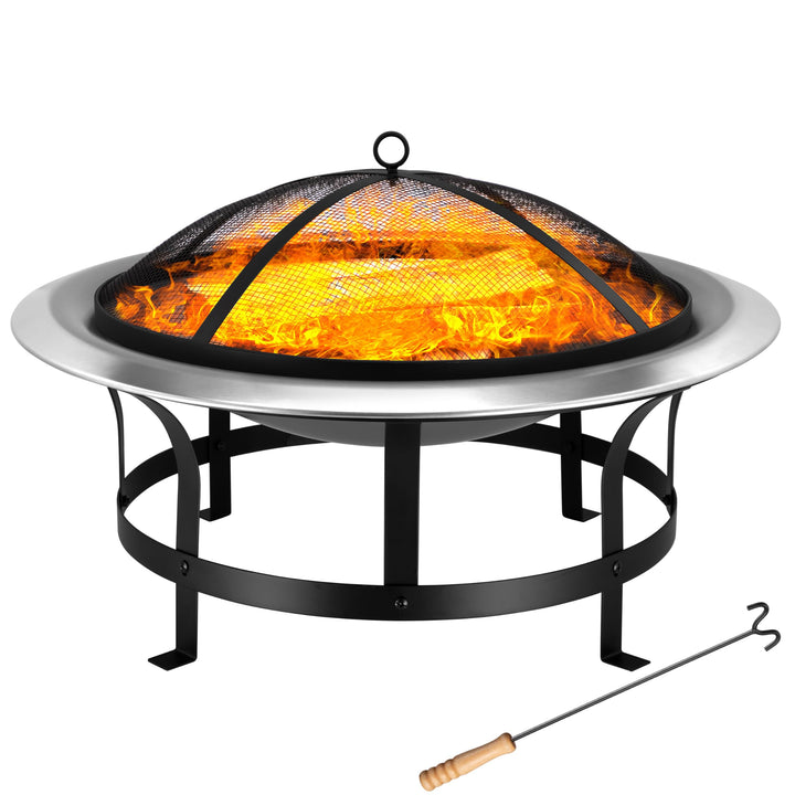 Gardebruk® Feuerstelle 75cm Edelstahl Funkenschutz Garten Outdoor Balkon Feuerschale Grill