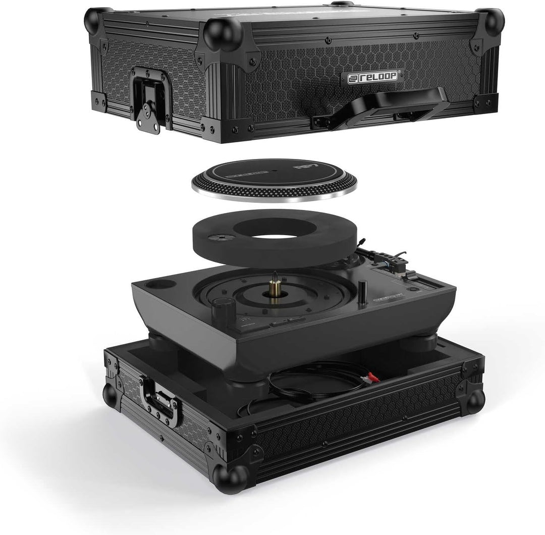 Reloop Premium RP-7 Turntable Case - Robuste Konstruktion mit kratzfester Hexa-Oberfläche in mattem