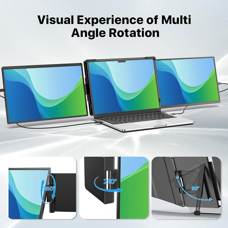 EVICIV Portable Monitor 14" 2K Laptop Monitor Erweiterung, 2240 * 1400 Tragbarer Monitor Plug und Pl