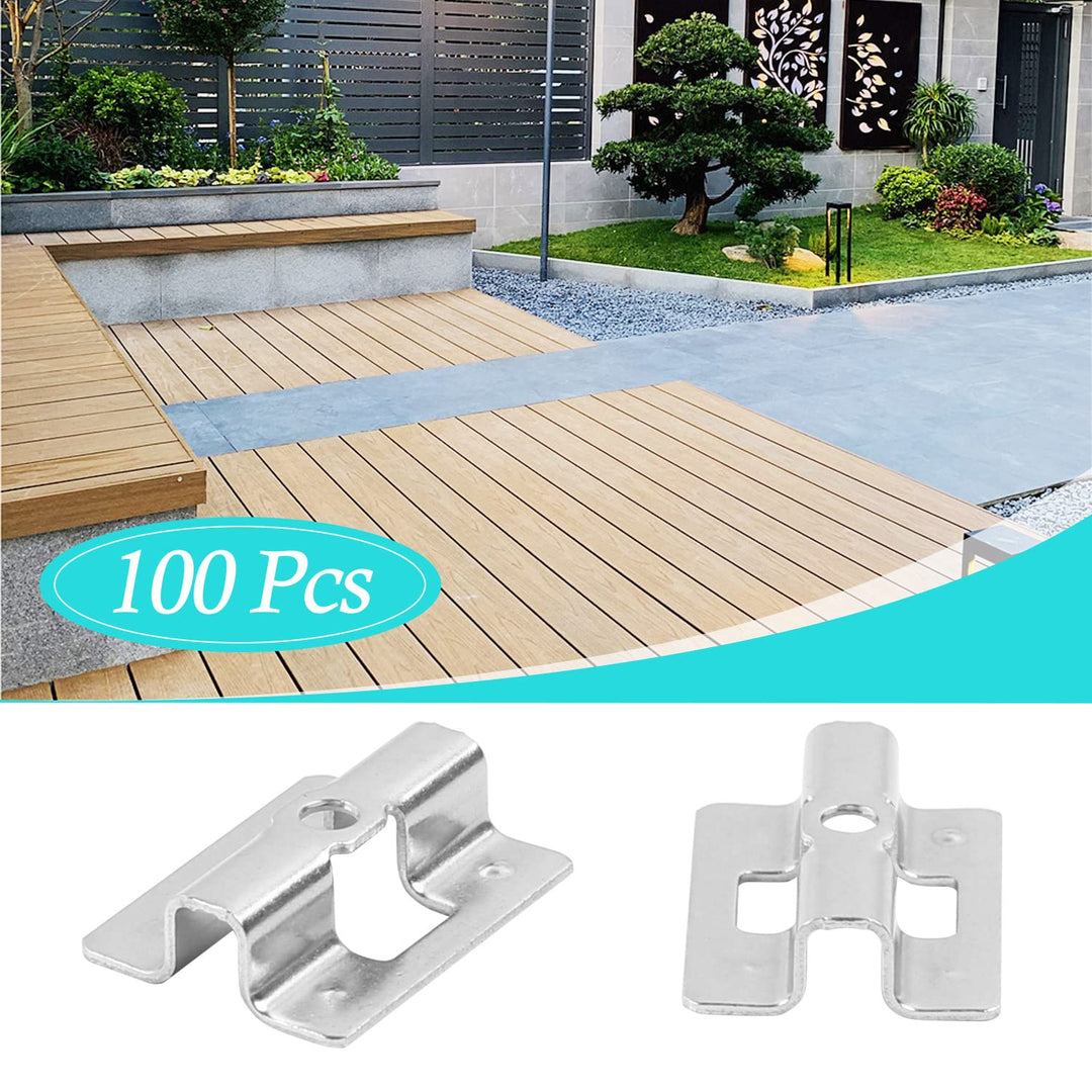 100Stk Edelstahl Terrassenclips Edelstahl Befestigungs Clips Versteckt Abstandshalter Clips mit 100