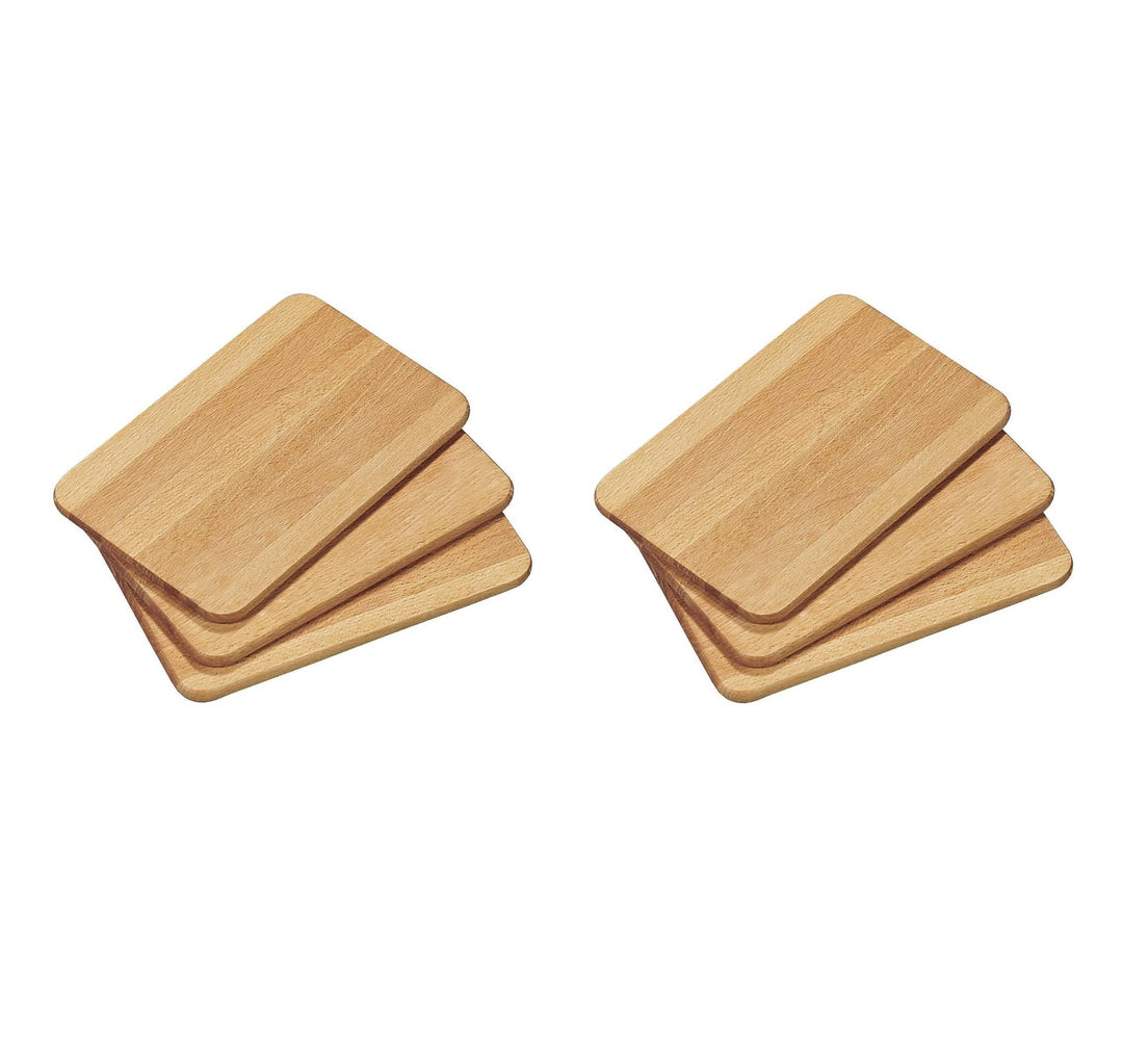 KESPER | Frühstücksbrettchen | 6er Pack | Buchenholz | Holz Schneidbrett für den täglichen Gebrauch