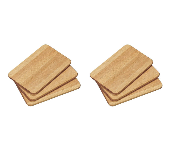 KESPER | Frühstücksbrettchen | 6er Pack | Buchenholz | Holz Schneidbrett für den täglichen Gebrauch