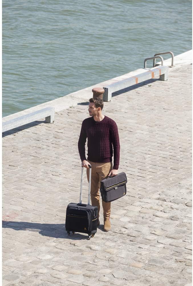Exacompta 17334E Premium Laptop-Umhängetasche Exactive mit Clip-Verschluss und vielen Innentaschen w