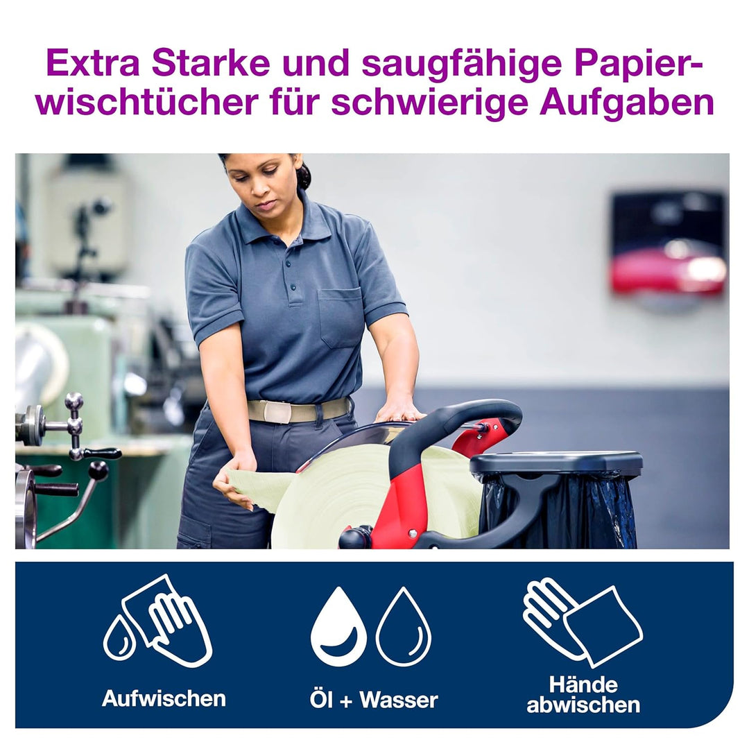 Tork 129364 Industrie Papierwischtücher für W1 Bodenständer- und Wandhalter-System / 3-lagige Putzro
