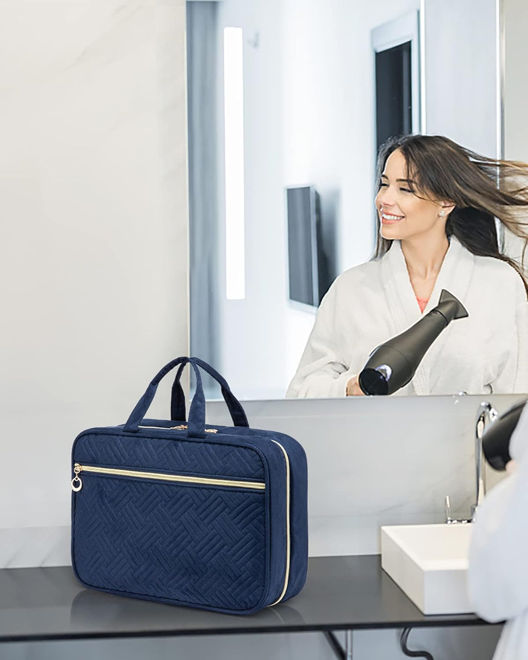 Kulturtasche Damen LOVEVOOK wasserdichte Kulturbeutel zum Aufhängen Faltbare Waschtasche Kosmetiktas