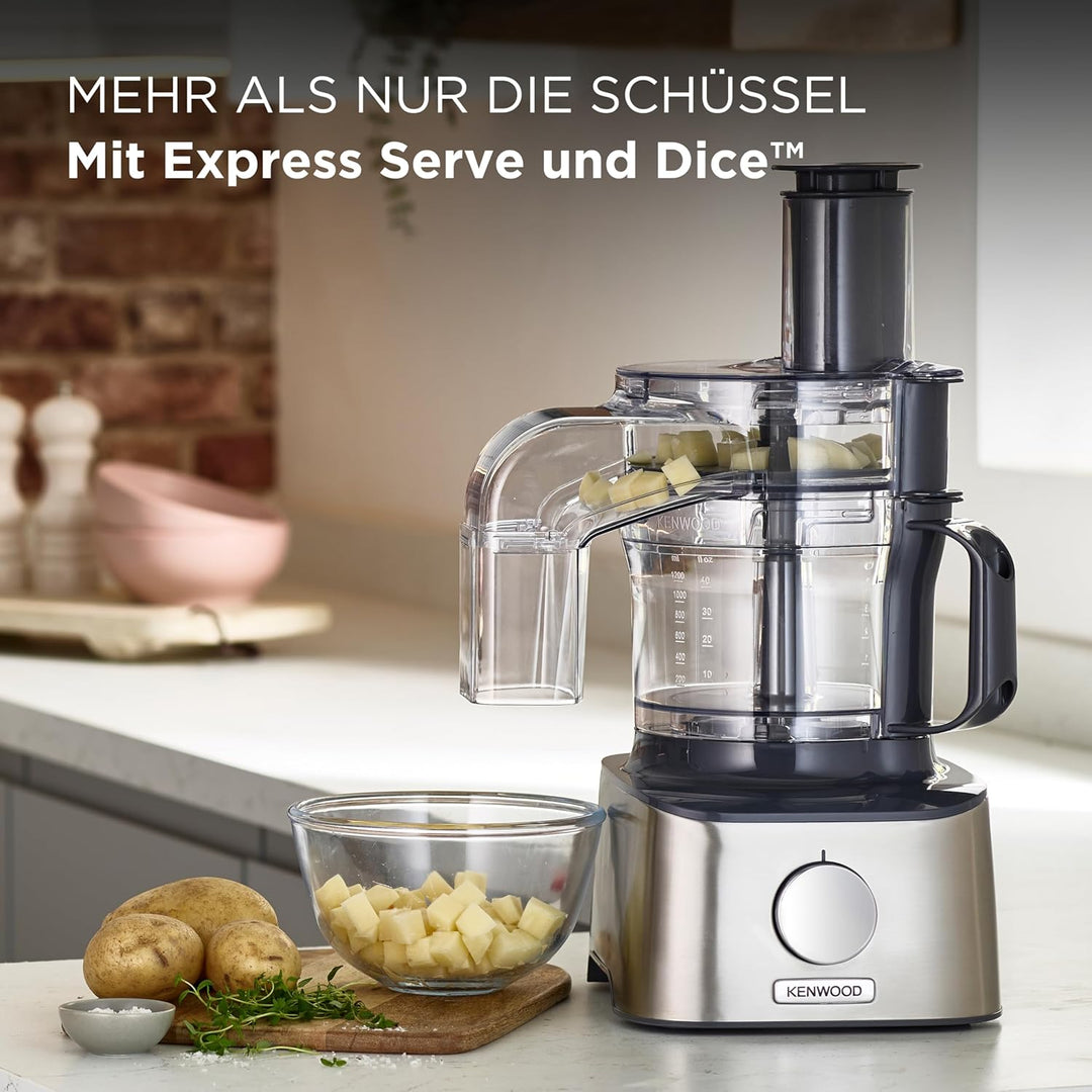 Kenwood MultiPro Compact FDM304SS – Kompakt-Küchenmaschine, 2,1 Liter, leistungsstarker Küchenhelfer