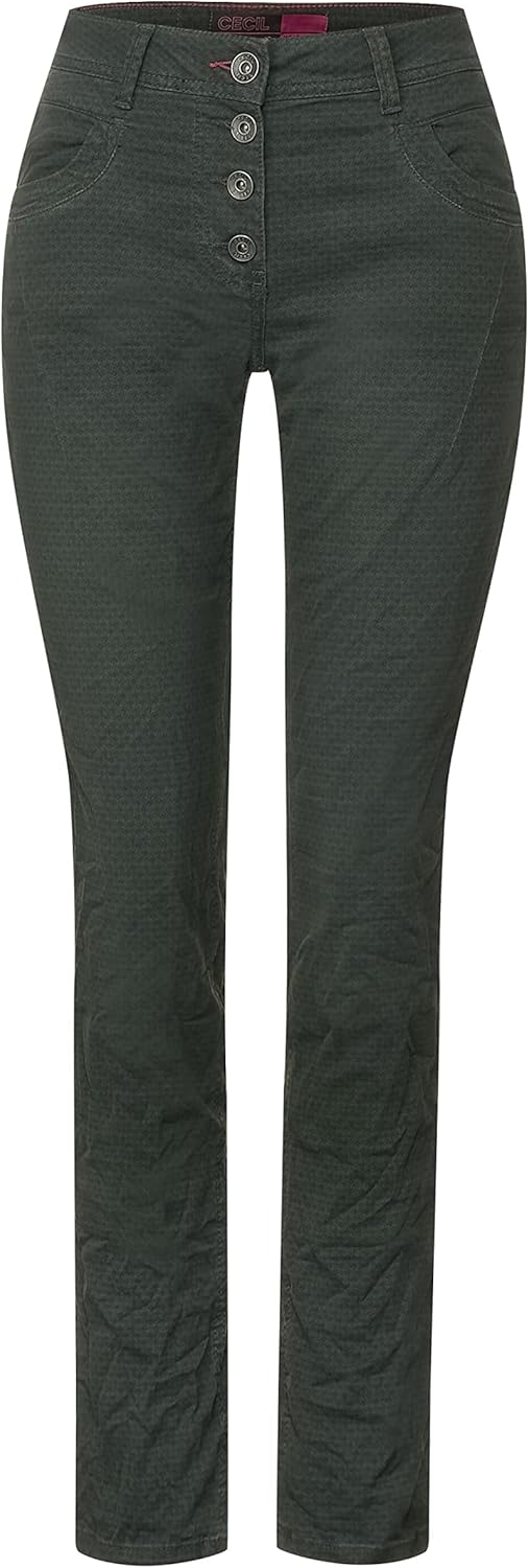 Cecil Damen Baumwollhose Loose B376161 25 Deep Pine Green, 25 Deep Pine Green