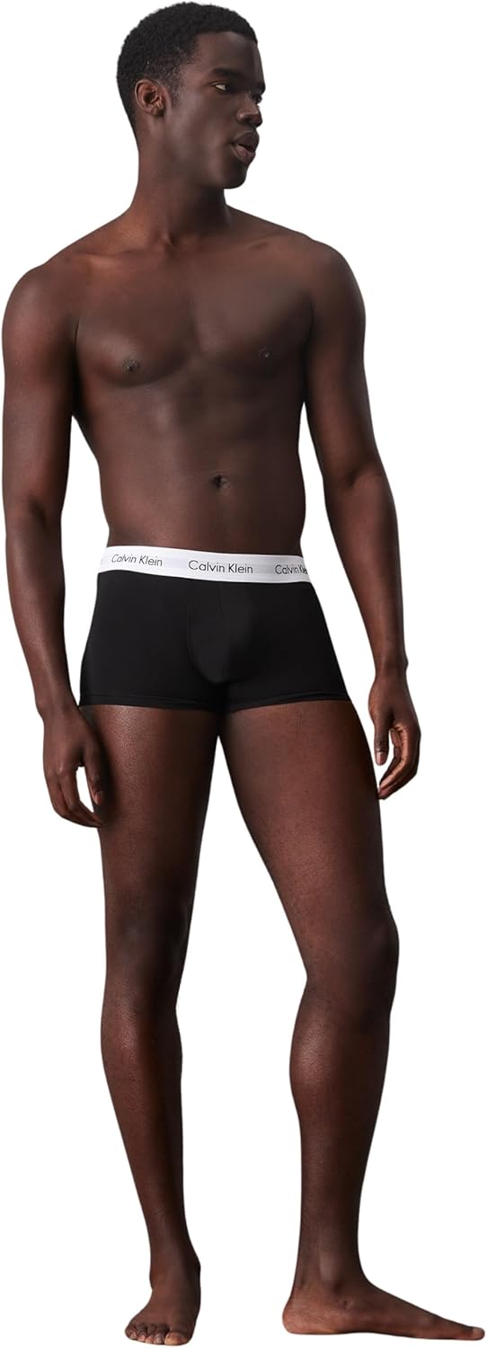 Calvin Klein Herren 3er Pack Boxershorts Low Rise Trunks Unterwäsche XS Black/White/Grey Heather, XS