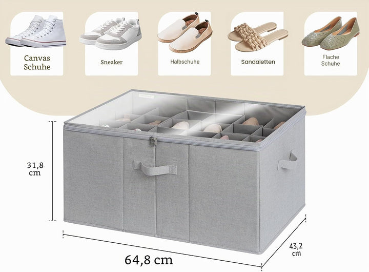 StorageWorks Schuh Organizer für Schrank, Schuhbox mit Deckel, extragrosse Schuhaufbewahrungsbox für