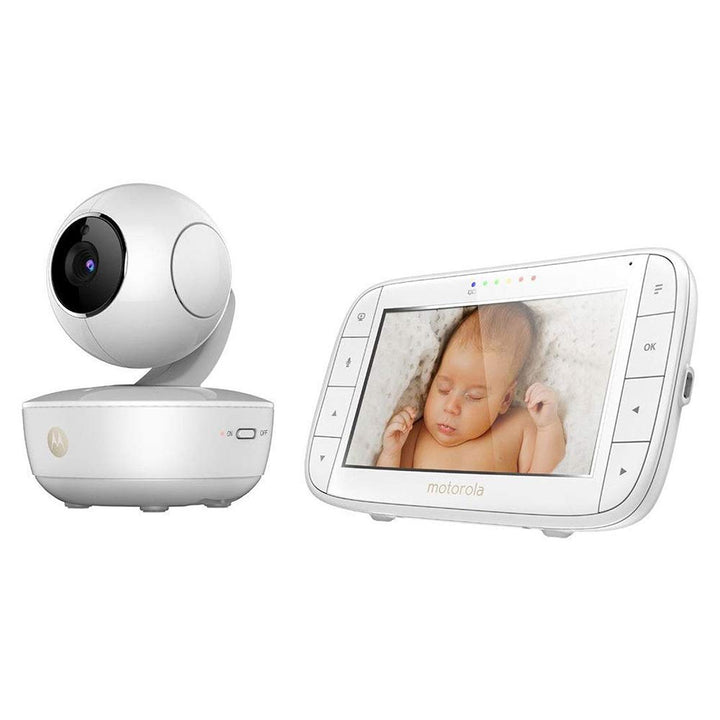 Motorola MBP 55 Video-Babyphone mit Schwenk,Neige-und Zoomfunktion,5,0 Zoll Farbdisplay, Nachtsicht,