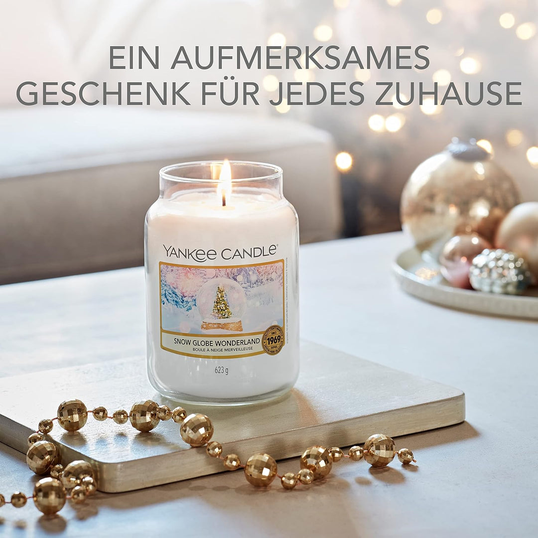 Yankee Candle Duftkerze | Grosse Snow Globe Wonderland Duftkerze im Glas | Snow Globe Wonderland Kol