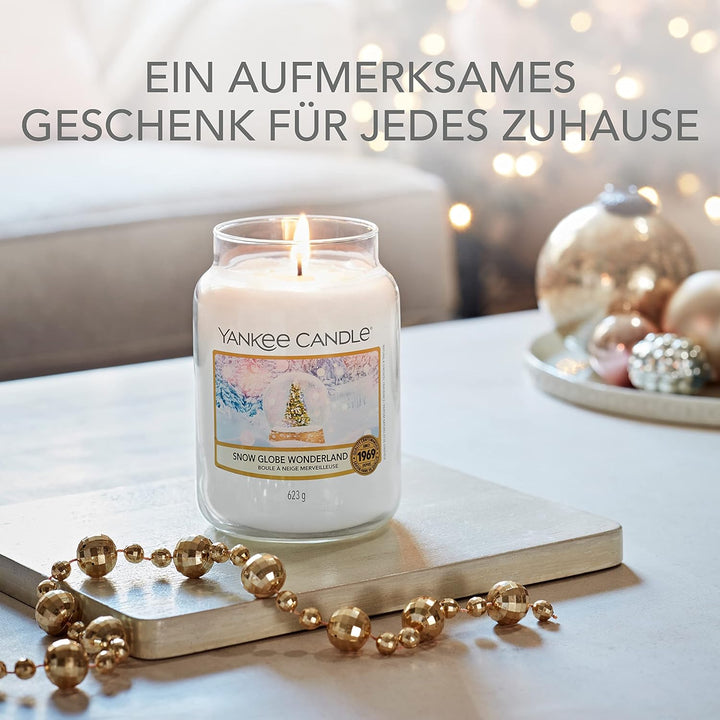 Yankee Candle Duftkerze | Grosse Snow Globe Wonderland Duftkerze im Glas | Snow Globe Wonderland Kol