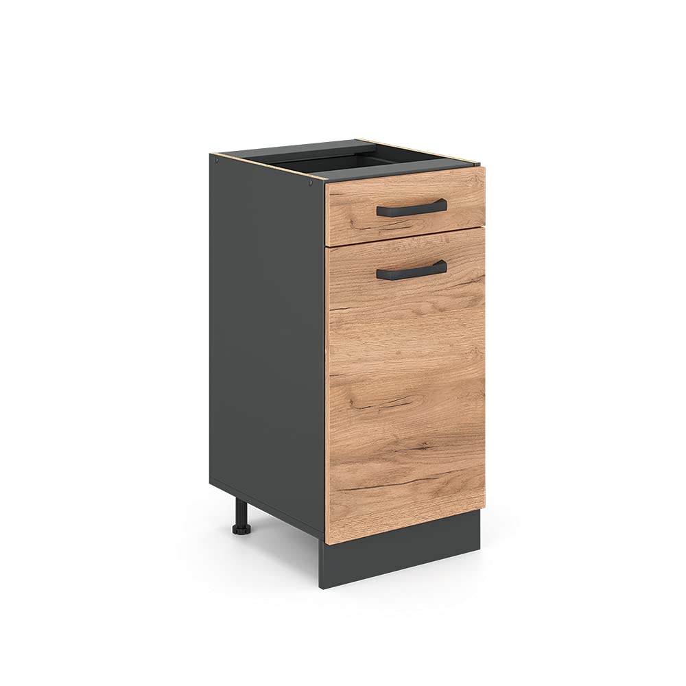 Vicco Küchenunterschrank R-Line, Goldkraft Eiche/Anthrazit, 40 cm ohne Arbeitsplatte Goldkraft Eiche