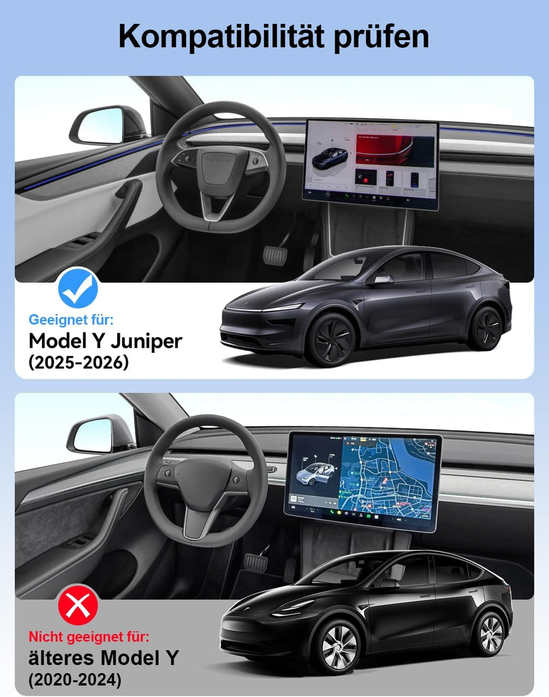 Dach-Sonnenschutz für Tesla Model Y Juniper (Facelift) 2025-2026, Wärmedämmung Hitzeschutz mit UV-Sc