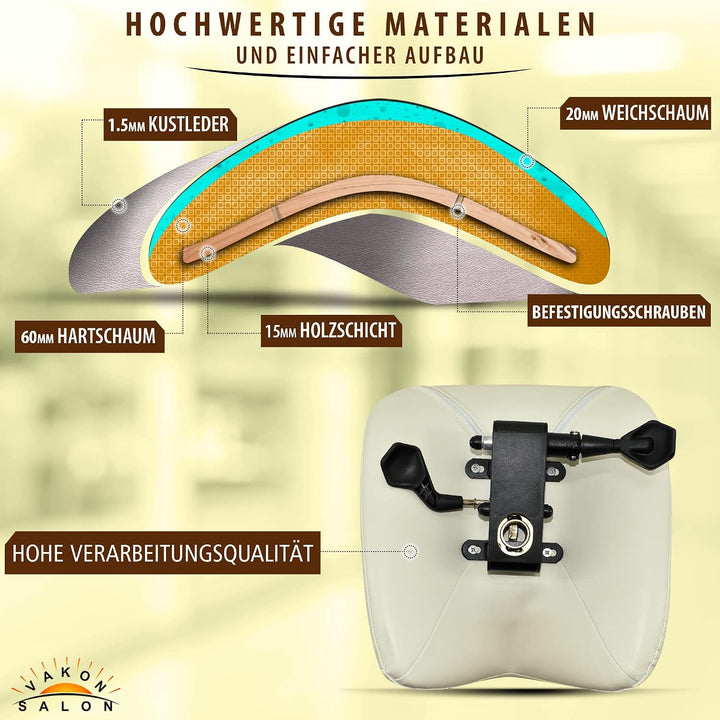 Sattelhocker mit Neigung Weiss, Sattelstuhl, Rollhocker höhenverstellbar von 55-75 cm, Drehhocker, P