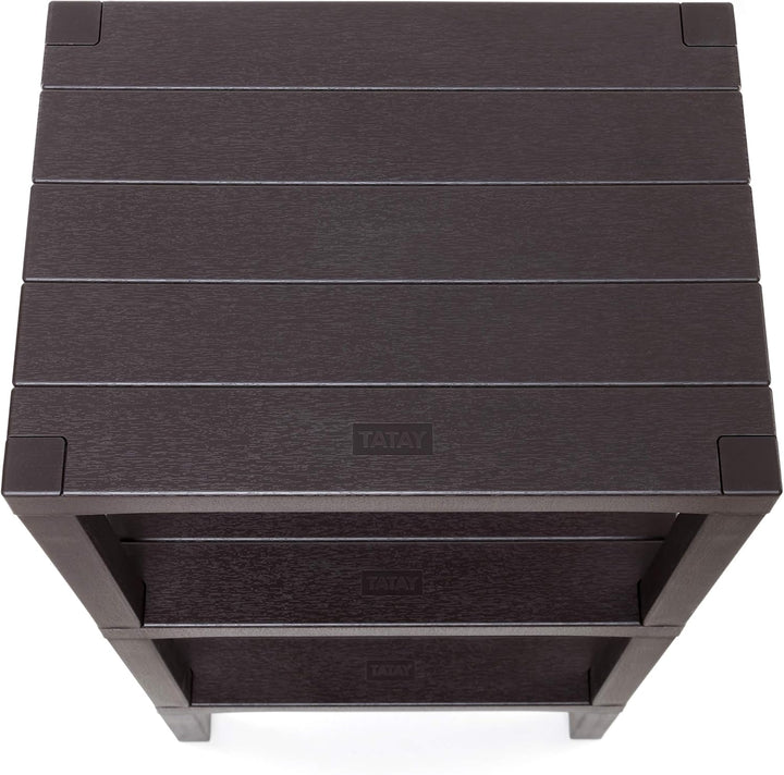 Tatay Lombok Regal, 3 Regale, Polypropylen, BPA frei, Holz-Effekt, Anti-Rutsch-Stossstangen, Max 10K