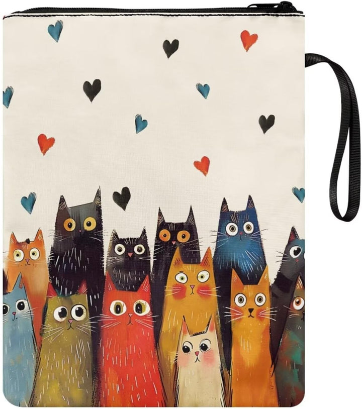 Poceacles Buchumschläge aus Polyester für Hardcover, tragbare Bibeltasche, Buchhülle mit Reissversch