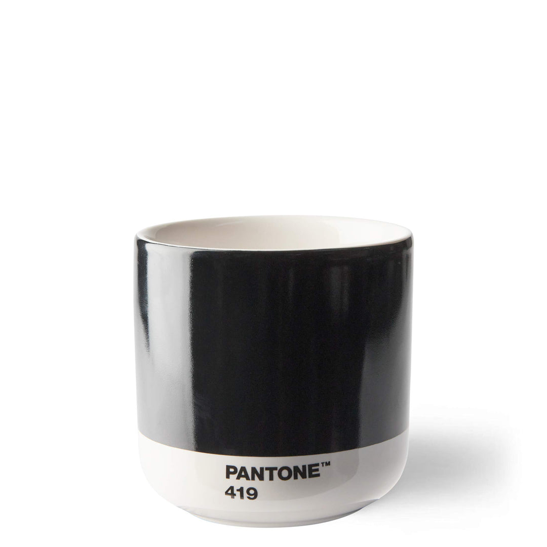 Pantone doppelwandiger Porzellan-Thermobecher Cortado, ohne Henkel, 190ml, Black 419