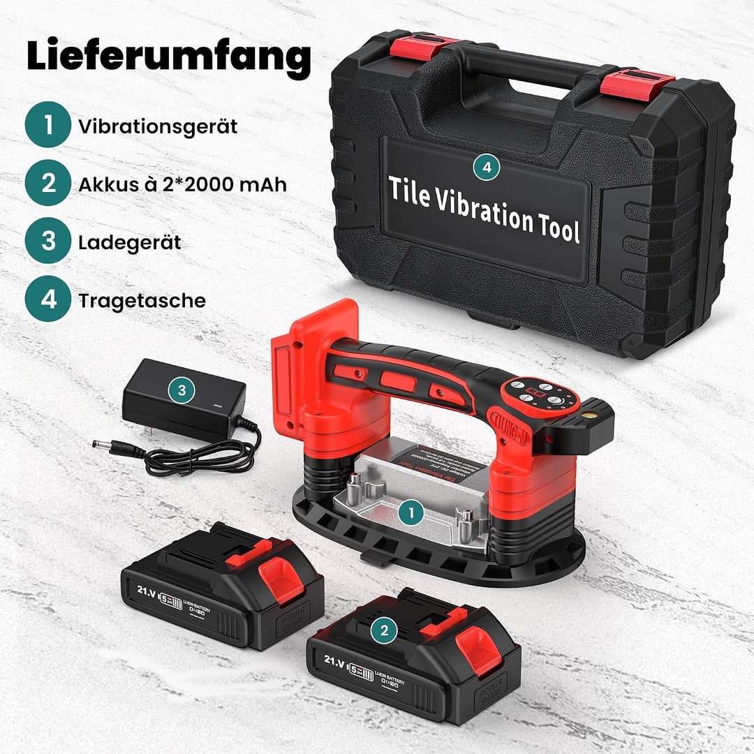 YEARTOP Fliesenrüttler Akku mit 225mm Saugheber Elektrisch 200KG Saugkraft | Kompatibel mit Makita 1