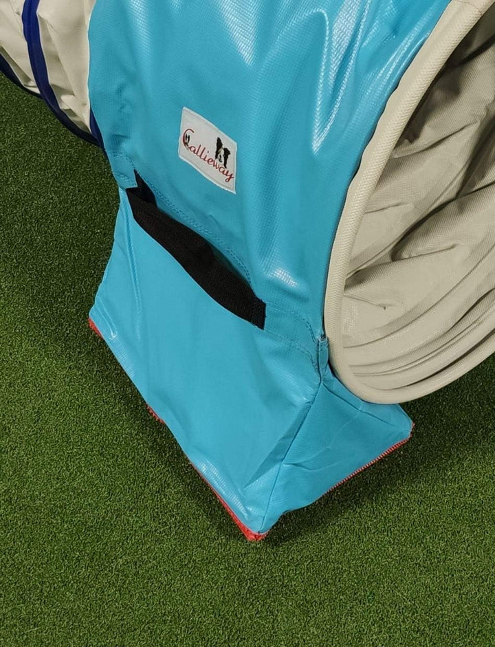 Callieway Premium Dog Agility Tunnel Stützsandsack (Doppelpack) mit Gumminoppen Stoppermatte für Agi