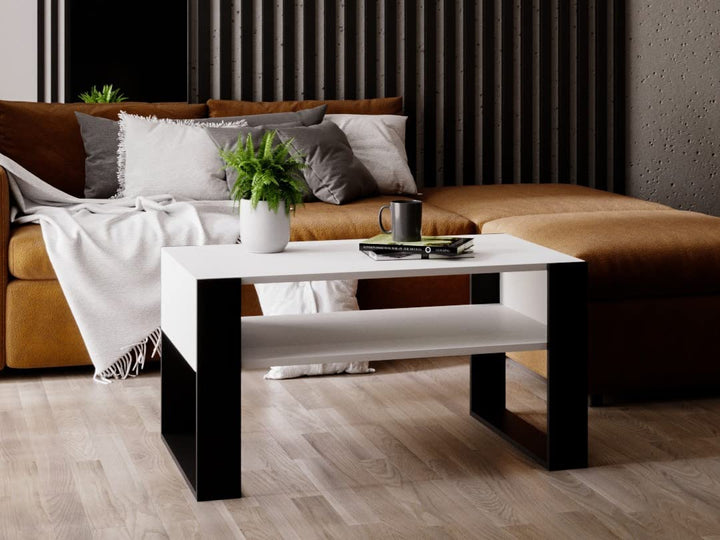 MRBLS Couchtisch – modernes rustikales Design – Wohnzimmer-Tisch Beistelltisch Kaffeetisch Sofatisch
