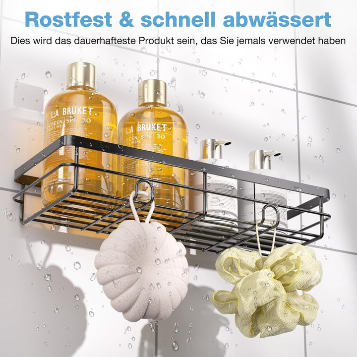 Duschablage Ohne Bohren, 5 Stück Badezimmer Organizer, Duschregal Ohne Bohren, Duschregal Ecke mit H