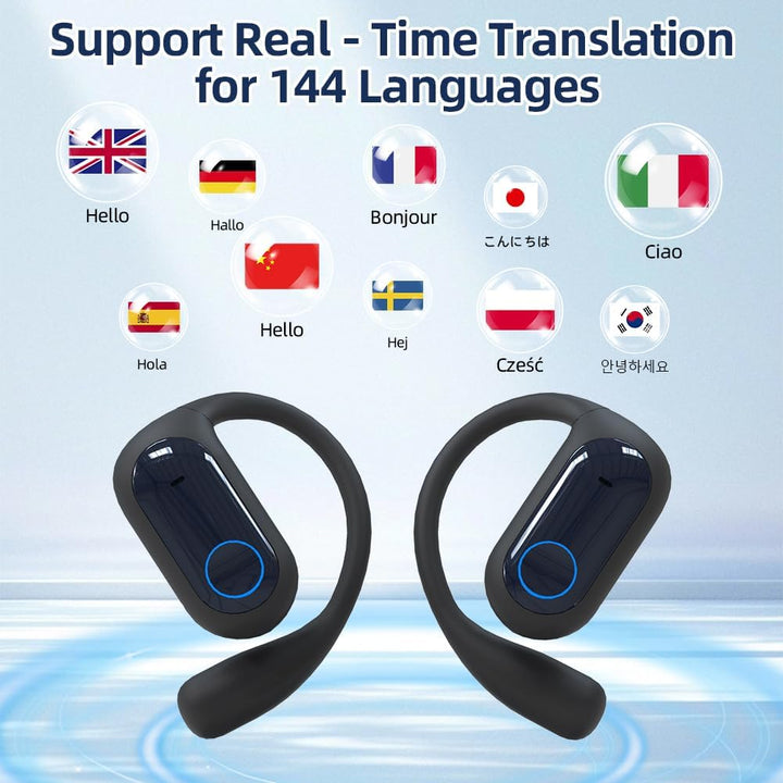 AI Übersetzer Kopfhörer, Echtzeit Übersetzungskopfhörer 144 Sprachen, Translation Earbuds Bluetooth