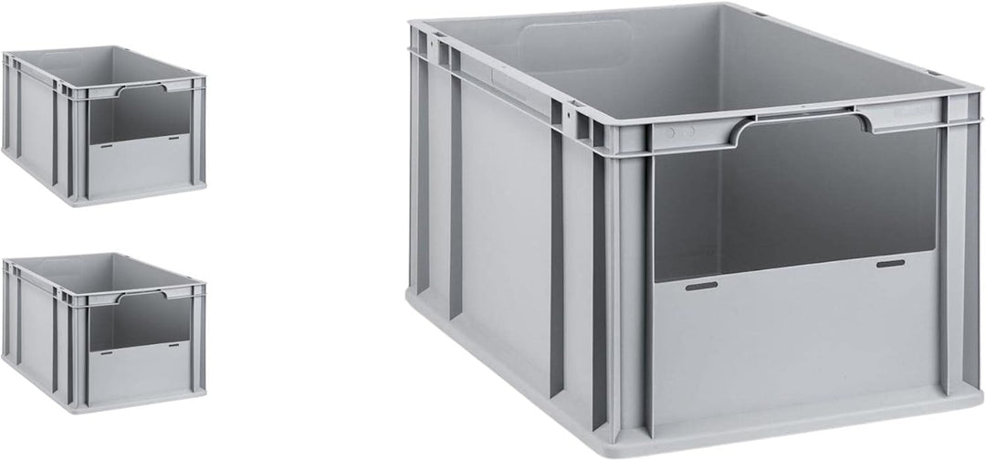 SuperSparSet 3x Eurobox NextGen Insight | HxBxT 32x40x60cm | 65 Liter | Front offen | Eurobehälter,