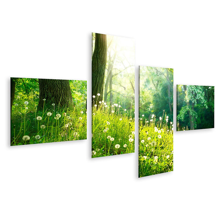 islandburner Bild auf Leinwand Spring Nature Schöne Landschaft Grünes Gras Und Bäume Bilder Wandbild