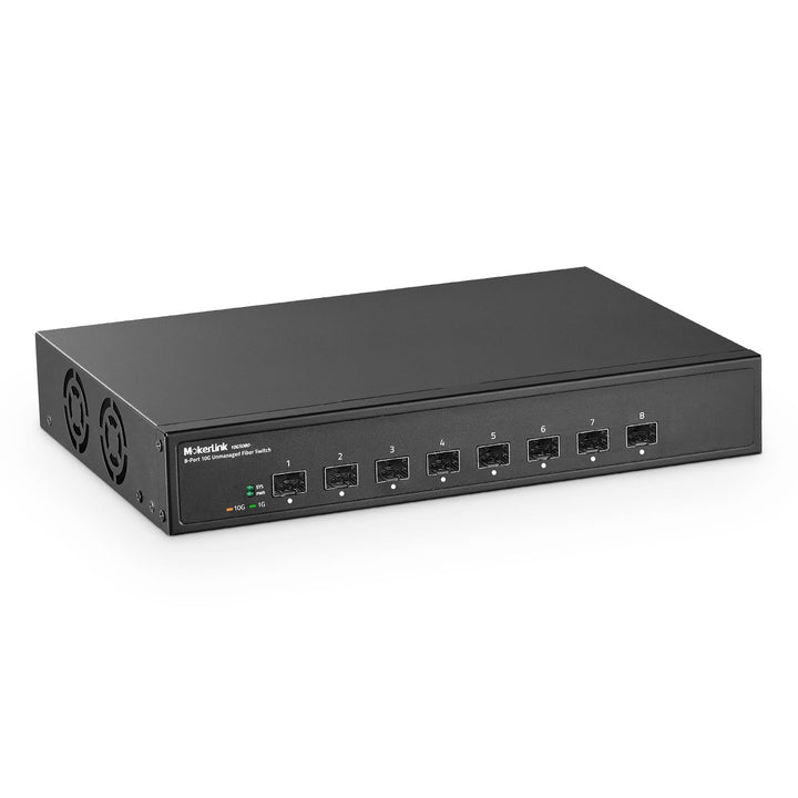 MokerLink Unmanaged 8-Port 10G SFP+ Glasfaser-Switch, 1G/10G SFP-Slot, 160 Gbit/s Desktop-Bandbreite