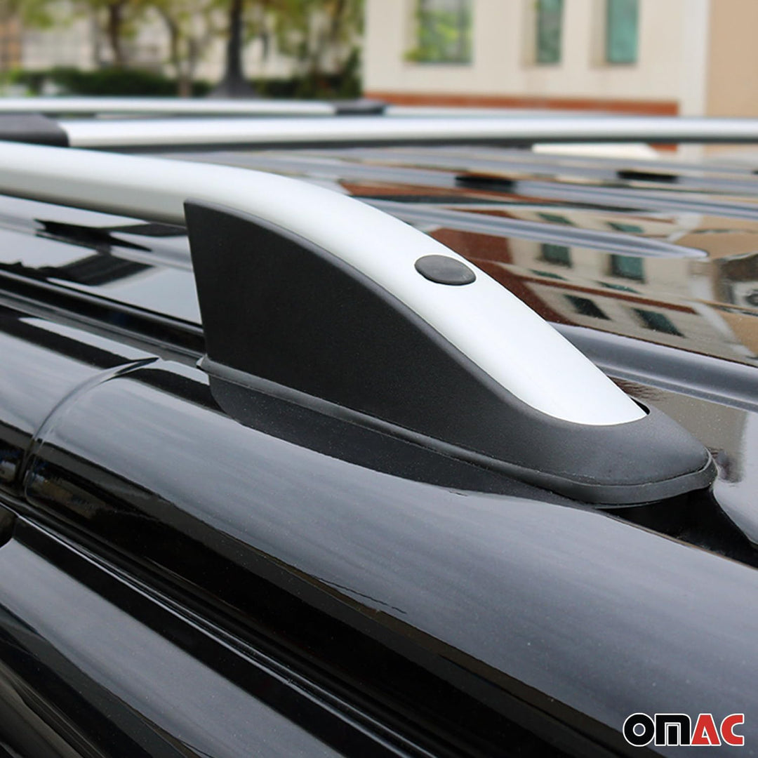 OMAC Dachreling Dachgepäckträger kompatibel mit Nissan NV200 2010-2024 Aluminium Silber 2X, Elegance