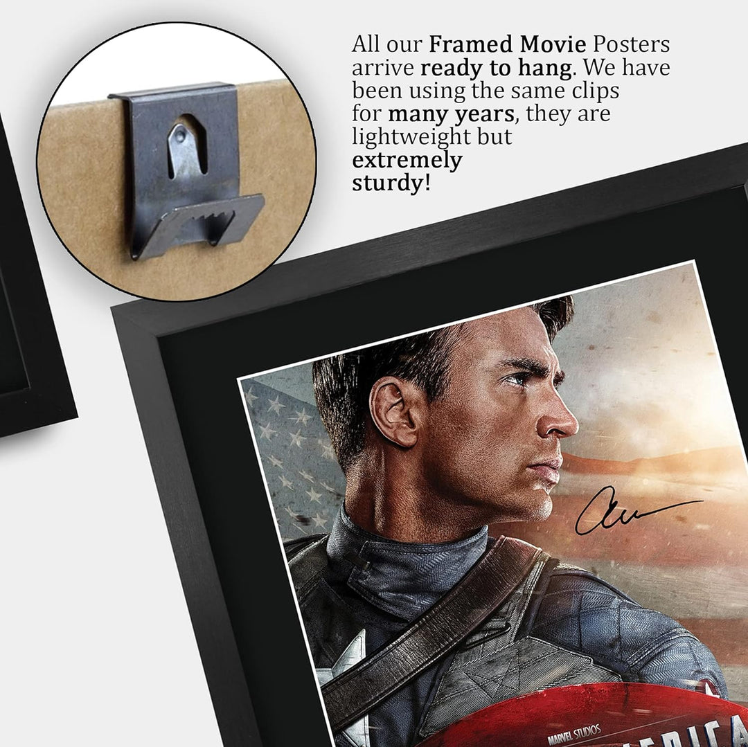 HWC Trading Captain America A3 Gerahmte Signiert Gedruckt Autogramme Bild Druck-Fotoanzeige Geschenk