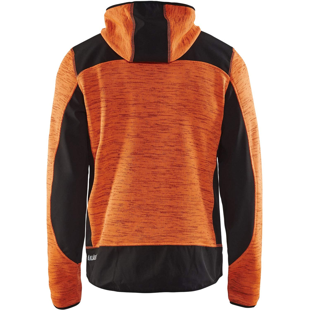 Blakläder Strickjacke mit Softshell-Verstärkungen, 1 Stück, Grösse XXL, orange/schwarz, 493021175399