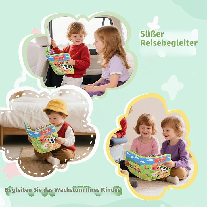 3D Filz Bauernhof Quiet Book, Busy Board Montessori Spielzeug ab 1-3 Jahre, Quiet Book Activity Boar